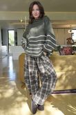 Big Softie Stripe Funnel Grunge Knit Khaki